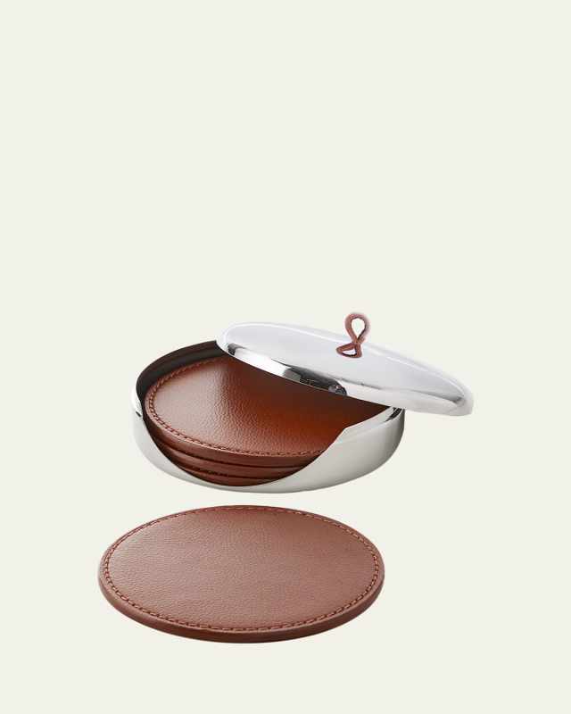 Sky Leather Coasters, Set of 4